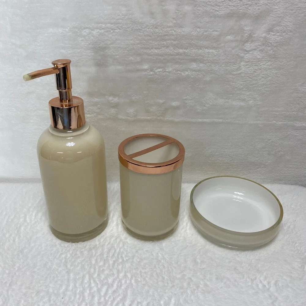 Threshold 3-Piece Bathroom Accessory Set Soap Dispenser Toothbrush Holder Dish